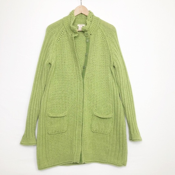 Sundance green cable knit, chunky lambswool Cardigan. - Picture 8 of 13